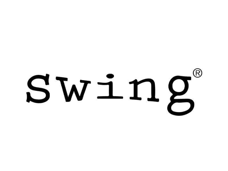 La parola "Swing" in nero, corsiva, su sfondo bianco.